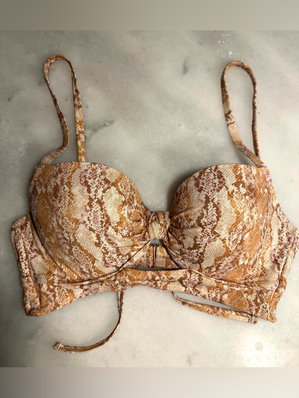 NWOT Shade & Shore Snake Print Bikini Top Sz 36 C